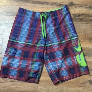 Nike 6.0 Plaid‎ Swim Shorts Boys Size 18